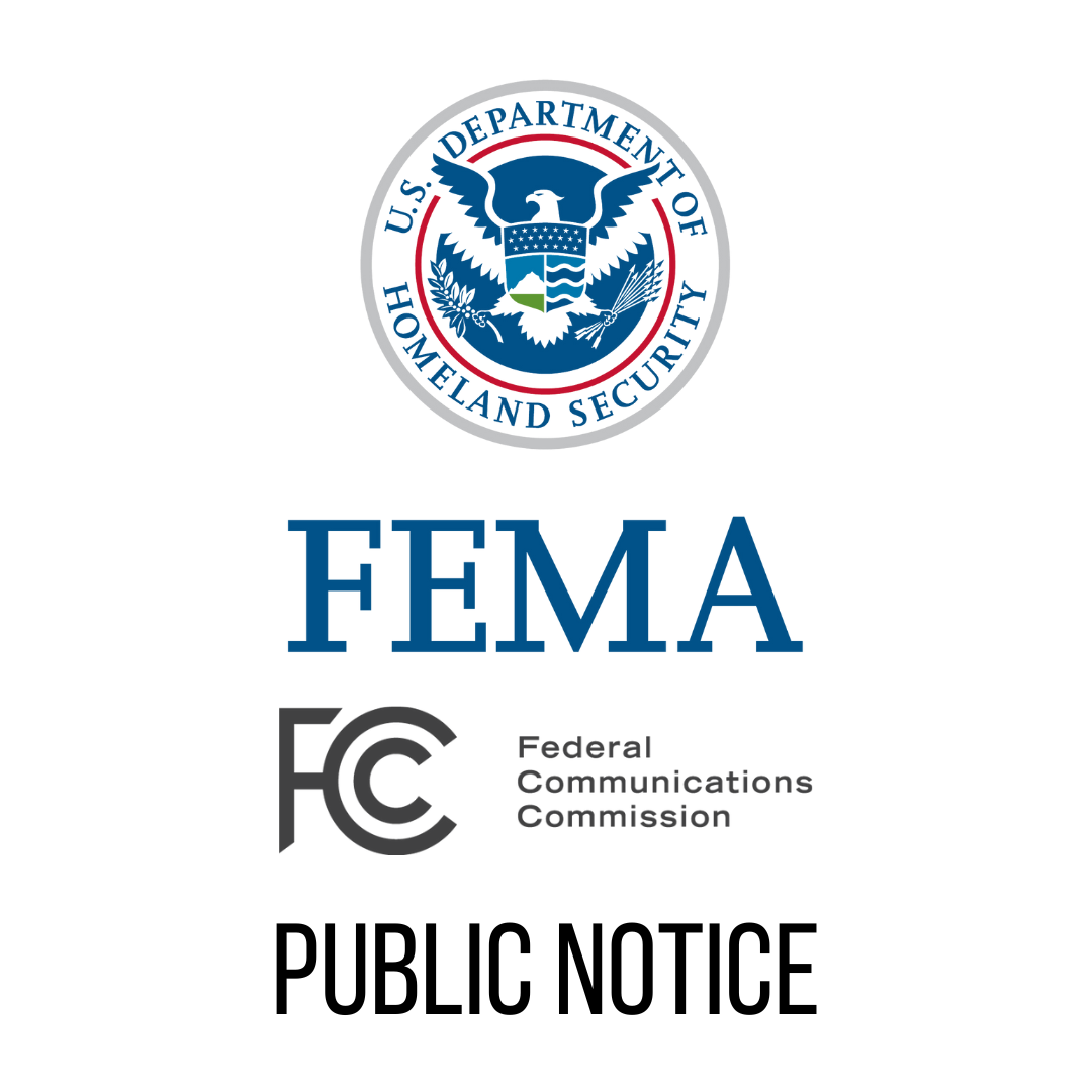 FEMA & FCC Public Notice Nationwide Emergency Alert System Test